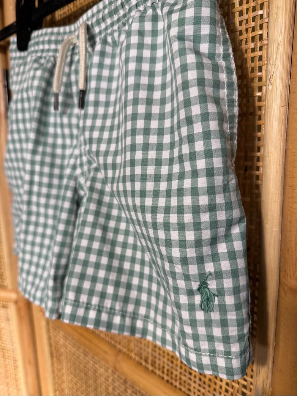 Ralph Lauren Kids Green Gingham Swimsuit